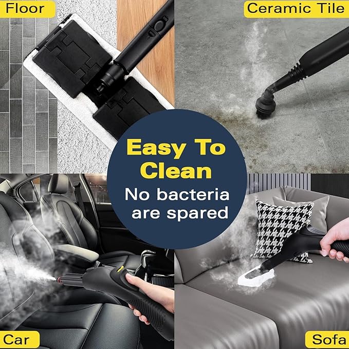 Steam Cleaner, Steam Cleaner For Home, Handheld Steamer For Cleaning With 21 Accessories, 248 °F High Temperature, Suitable for Grout, Floor. Sofas, Upholstery, Mop Replacement Pads