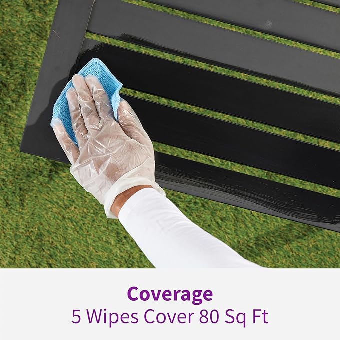 Rejuvenate Outdoor Restorer Wipes, 5 Count, Individually-Wrapped Pre-Saturated Microfiber Wipes Restore Faded and Weathered Surfaces Such As Patio Furniture, Shutters, Siding, And More, 12 Pack