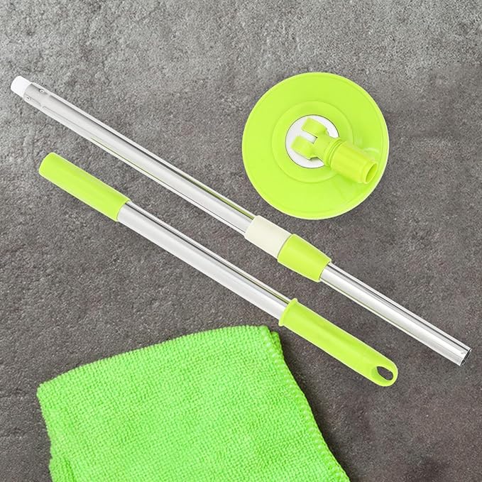 Rotating Stainless Steel Mop Handle Replacement Compatible with Spin Mop Detachable Extendable Pole for Hardwood Tile and Vinyl Floor Cleaning Heavy Duty Accessory