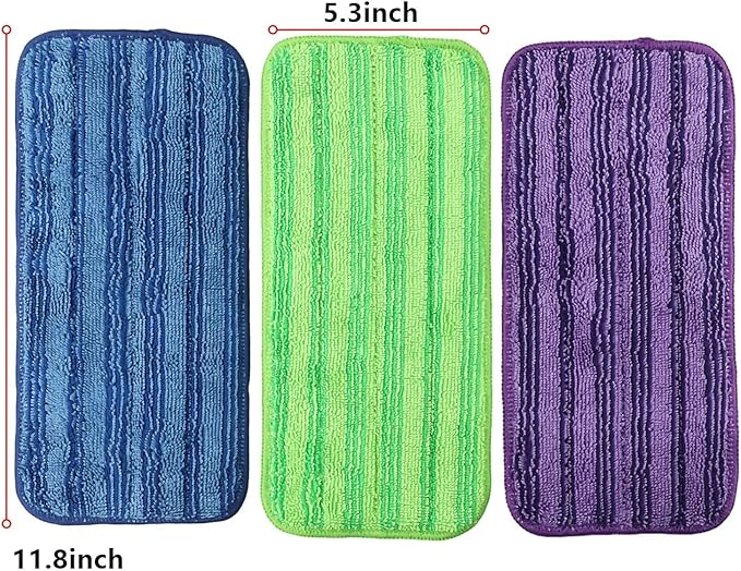 Reusable Microfiber Mop Pads Compatible with Swiffer WetJet Hardwood and Tile Floor Spray Mops, Washable Refills for Home Cleaning