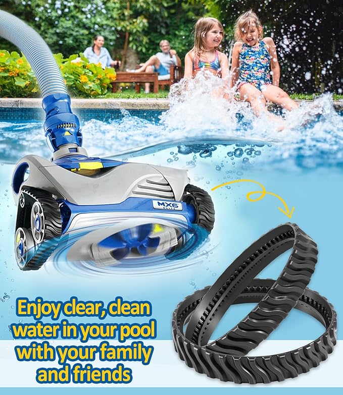 R0526100 Track Replacement Compatible with Zodiac Baracuda MX6 MX8 Elite Series Suction-Side In-ground Pool Cleaners, Heavy Duty Rubber Wheel Tire Belts (2-Pack)