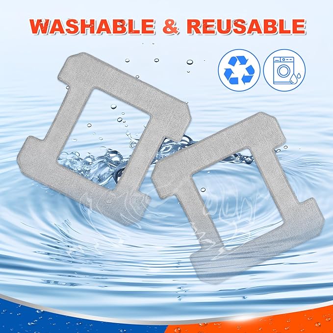 Cleaning Pads Compatible with Ecovacs Winbot W2/W2 Pro Omni W1/W1 Pro Window Vacuum Cleaning Robot Washable Reusable W2 Omni Mop Cloth W1 Mop Pad Accessories, 6 Pack
