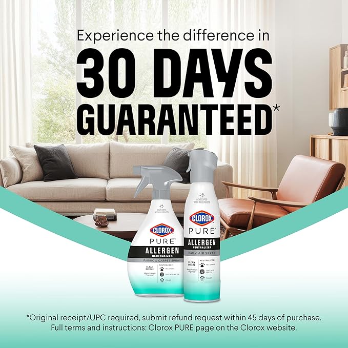 Clorox PURE Allergen Neutralizer Daily Air Spray, Clean Breeze, 8 Ounces