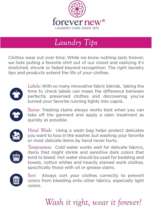 FOREVER NEW Delicate Hypoallergenic Laundry Detergent Liquid - 6-8 Large Loads - Gentle washing detergent for Silk, Cashmere, Bra, Undergarments, Cotton, Wool, etc. - Unscented - 4oz