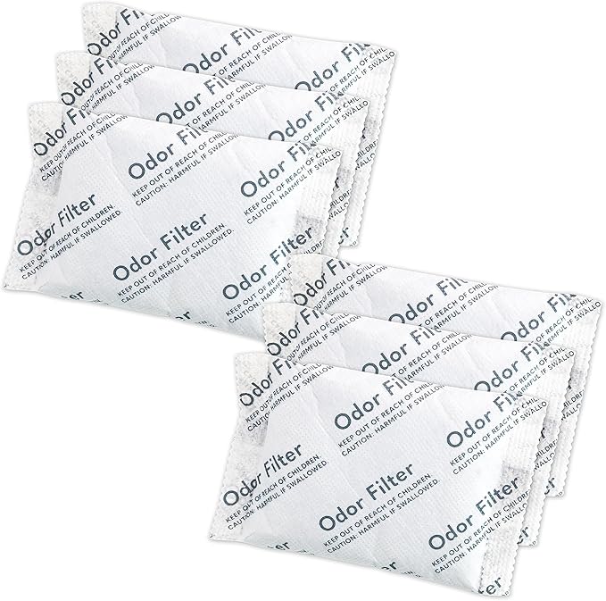 QUALIAZERO Natural Activated Carbon Charcoal Odor Absorber Filter | Eliminator Deodorizer Air Purifying Freshener Refill Bag | For Trash Can, Fridge, Shoes, etc.. | Made with Coconut Shell (6 PACK)