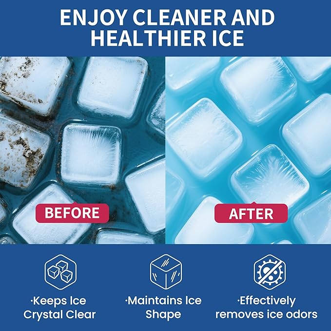 Ice Machine Cleaner Maker Descaler - 12 Unscented Clean Tablets Compatible with Opal, Kitchenaid, GE Profile,Nickel Safe Scale Remover for Countertop, Nugget Ice Makers