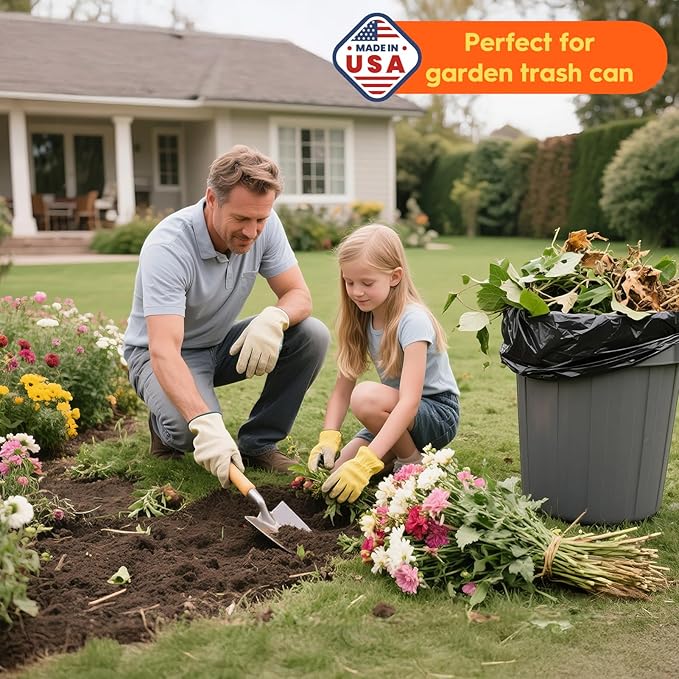Delxo 55-60 Gallon Trash Bags, 100 Count – 0.9 Mil Medium Duty Garbage Bags, Durable & Puncture-Resistant Plastic Bolsas para basura, Perforated Design– Made in USA for Kitchen, Yard, Office (Black)