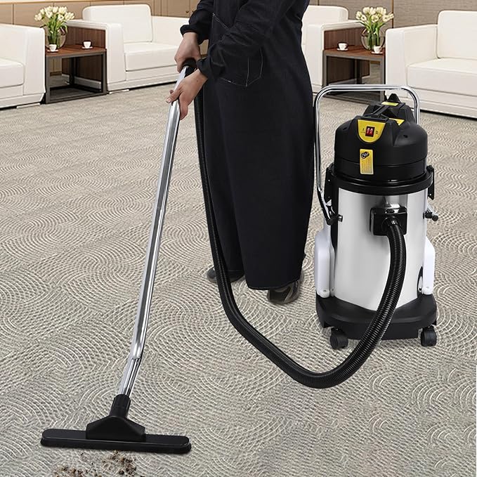 30L/8Gal Commercial Carpet Cleaner, 1000W Wet Dry Upholstery Cleaner Machine with Long Flat/Dust/Water Vacuum Head, Professional 3in1 Floor Cleaning Machine Extractor Vacuum for Carpet Sofa Curtain