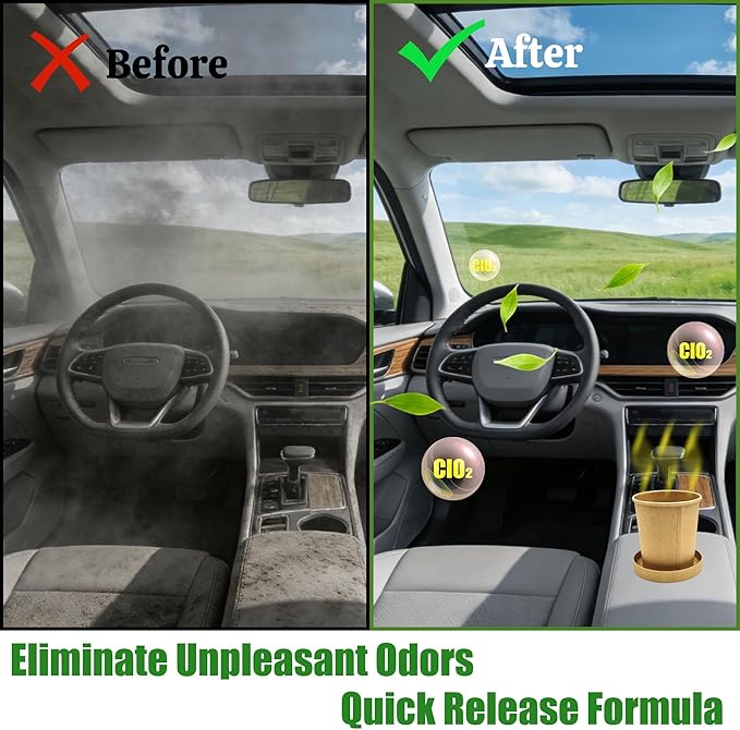 xcivi Car Odor Eliminator, 3 Set Chlorine Dioxide Tablets Deodorizing for Cars, Smoke Smell Remover For Car, Automotive Air Freshener, Car Bomb Odor Eliminator