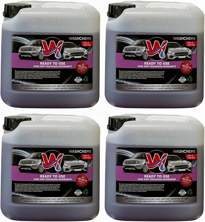 Foam Cannon Ready to Use - Touchless One Step Car Wash Shampoo (1 Gallon, 128 oz) – No Mixing Ratio Required - Commercial Grade – Great for Cars, Trucks, Motorcycles, Other - Wash Chems (4)