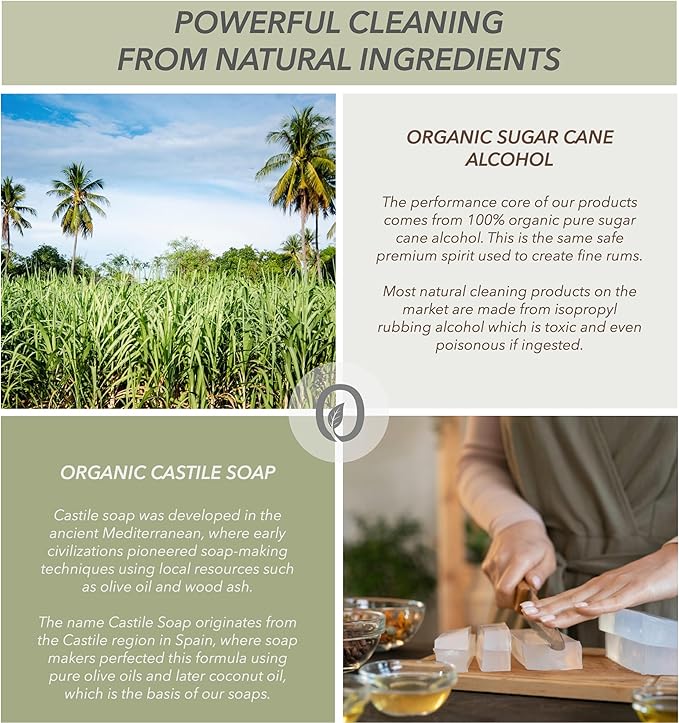 Non-Toxic Wood Cleaner - Natural Organic Ingredients that Truly Perform - 24oz - Light Coconut & Palo Santo Scent