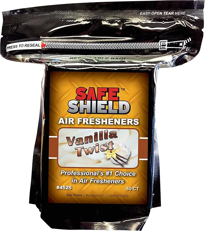 Vanilla Twist Scented Air Freshener Pads - Long-Lasting Fragrance Pads for Car Interiors - 1-1/2" × 3" Compact Size - Sweet and Creamy Aroma for Eliminating Stale Odors - Pack of 180