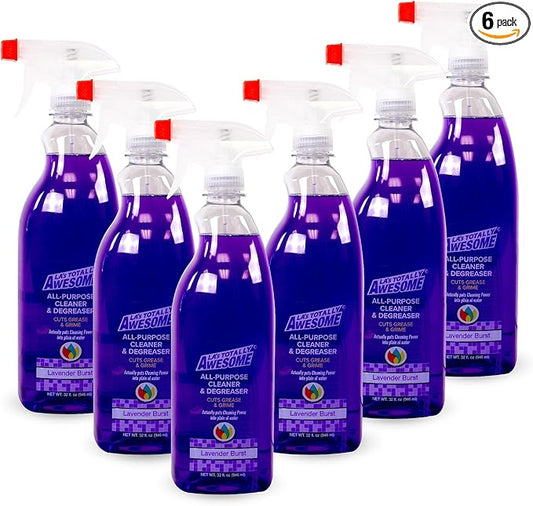 La's Totally Awesome All-Purpose Cleaner Spray, Lavender Burst, Plant-Derived Formula Perfect for Most Counters, Sinks, Appliances and More, 32 Fl Oz, (Pack of 6)