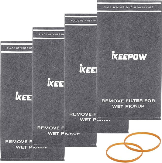 CMXZVBE38737 Shop Vac Filter Bags for CRAFTSMAN 2 to 2.5 Gallon Wet/Dry Vacuums, 4 Bags + 2 Retaining Band, Part# 38737