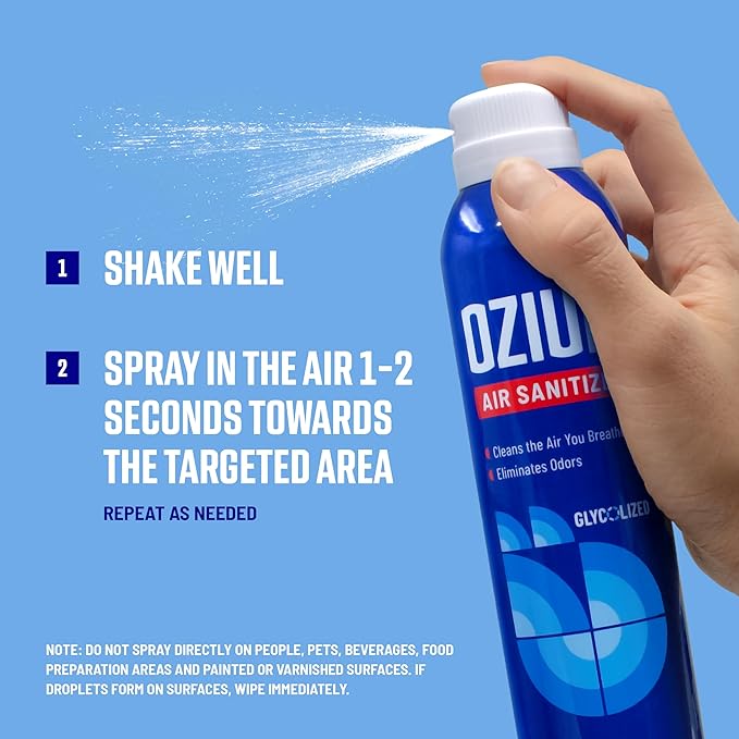 Ozium 8 Oz. Air Sanitizer & Odor Eliminator for Homes, Cars, Offices and More, Country Fresh Scent, Pack of 3