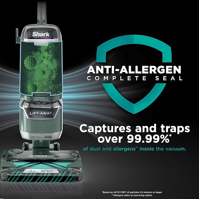 Shark Detect Pro Lift-Away ADV Bagless Upright Vacuum with DuoClean Detect, HEPA Filter, Anti-Allergen, Powerful Suction, and Odor Neutralizer Technology, Evergreen, LA802