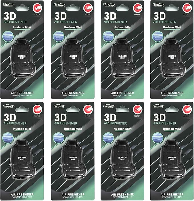 FH Group Air Freshener Vent Clips, Mini Car Seat Covers Design, (Hudson Mist Scent)-8PK