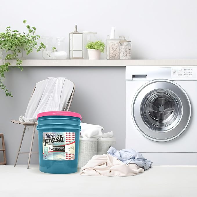 Ultra Fresh Platinum 5 Gallon Spring Fresh Scented Fabric Softener Liquid with Pump for Easy Dispensing for Up to 640 Laundry Loads (6 Pack)
