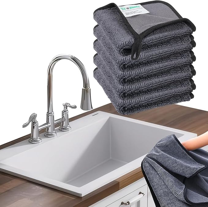 Shiny Cleaning Cloths,3pcs Shiny Drying Towels,Shower Doors Drying Towels,12 * 10in Streak Free Glass Window Car Mirror Super Absorben Microfiber Cleaning Cloths(5pcs grey12*10”)