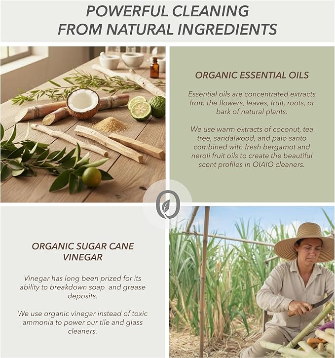 Non-Toxic Wood Cleaner - Natural Organic Ingredients that Truly Perform - 24oz - Light Coconut & Palo Santo Scent