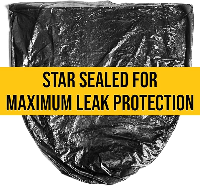 Aluf Plastics - COEX 3 Ply Garbage Bags, 33 Gallon, 1.5 Mil (eq), 33"x39", 100 Count (5 Rolls of 20)