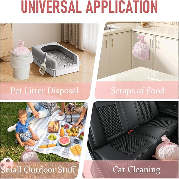 Small Trash Bags 4 Gallon: Colored Bathroom Trash Bags Unscented Small Garbage Bags Strong Leak-Proof Trash Liners or Office Bedroom - 120 Counts