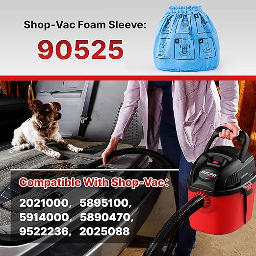 Shop-Vac Non-Woven Cloth Filter Bags – 2 Pack Reusable Filter Replacements, Fits Small Dry Vacuums (7" × 6-1/4" × 3-1/2")