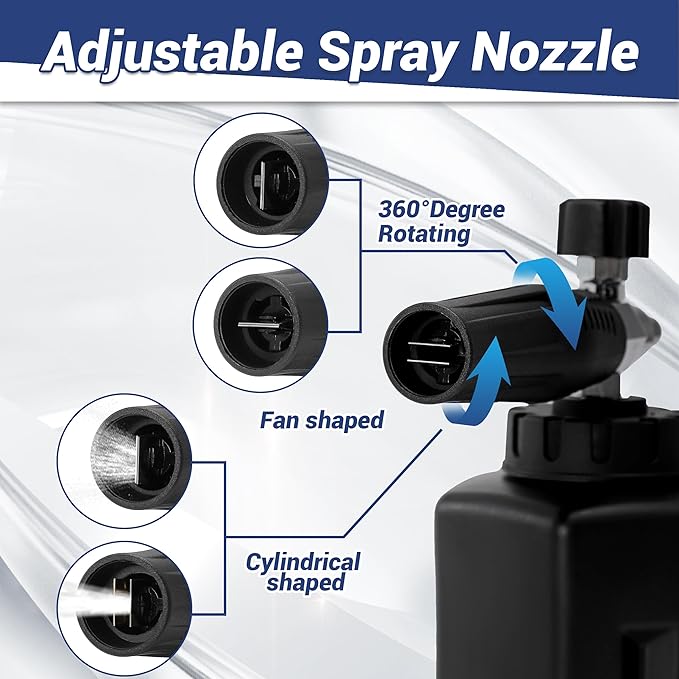 PWACCS Dual Foam Cannon with Pressure Washer Short Gun, Foam Cannon Dual Connector Accessory, Car Wash Foam Gun Kit with 1/4" Quick Connector, 5 Power Washer Sprayer Nozzles, 1.5 Liter, 5000 PSI