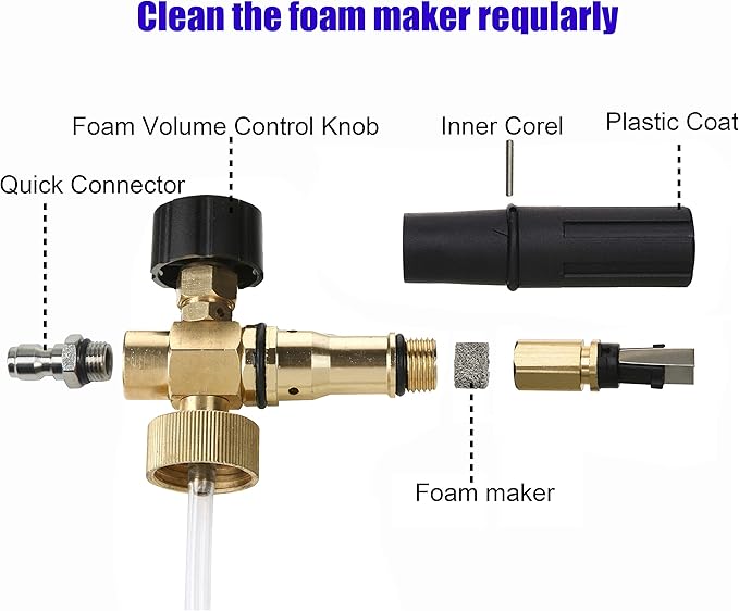 Tool Daily Foam Cannon with 1/4 Inch Quick Connector, 1 Liter, 5 Pressure Washer Nozzle Tips
