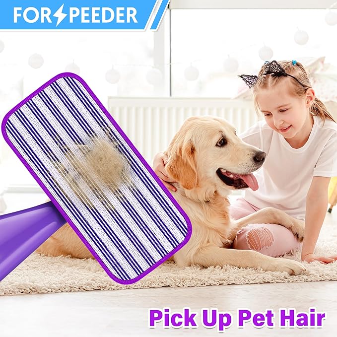 6 Pack Reusable Mop Pads for Swiffer WetJet Spray Mop, Wet Pads Refill Machine Washable Wet Dry Dual Use for Hardwood, Vinyl, Marble, Stone and Glass