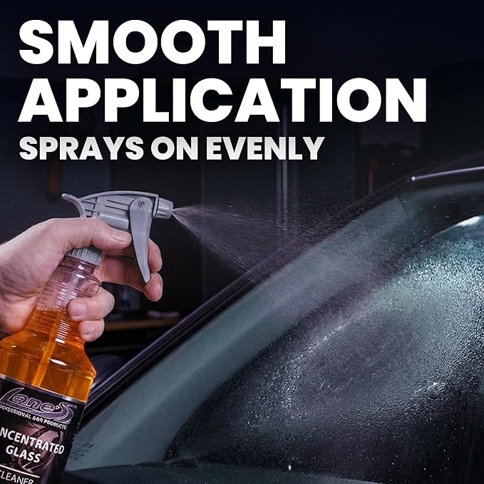 LANE'S Concentrated Auto Glass Cleaner | Tint-Safe Car Windshield, Window Cleaner | Removes Automotive Smoke Film, Fingerprints, & Smudges | Streak-Free, Safe for All Glasses | 32oz