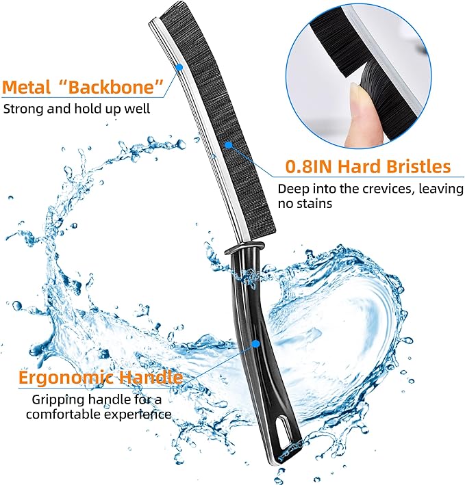 3Pcs Hard-bristled Crevice Cleaning Brush, Multifunctional Thin Gap Scrub Brush, Bathroom Cleaner Tools for Household Use, Kitchen, Window, Toilet, Grout, Faucets, Car
