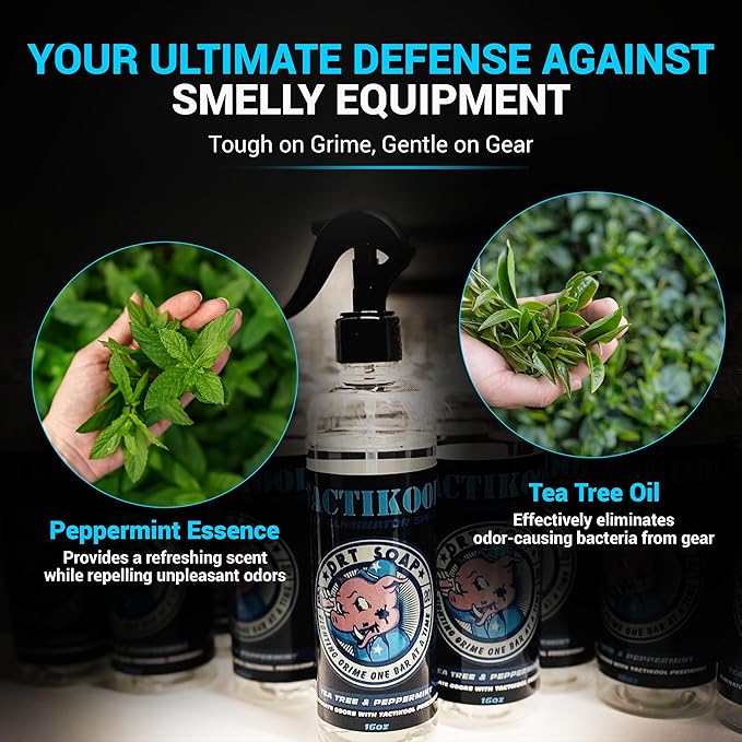 Odor Eliminator for Law Enforcement Gear (Combo Pack of 3 (16oz & 2oz Travel Bottle))