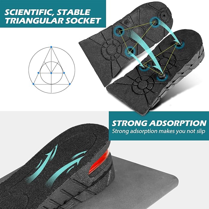 Shoe Lifts for Men & Women Height Increase Insoles Air Cushion Heel Inserts Orthotic Heel Shoe Lifts Kit Taller Insoles Variable Height 1.2-3.54Inch