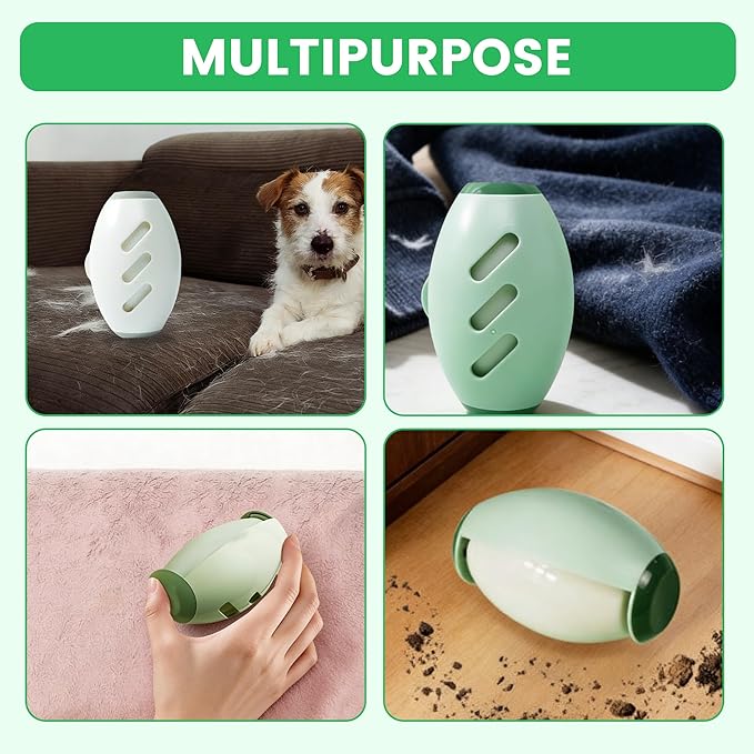Reusable Silicone Lint Roller, 2026 New Mini Washable Travel Size Cat Dog Pet Hair Roller Ball, Portable Sticky Remover Fabric Cleaner for Clothes Sofas Dust (Green)