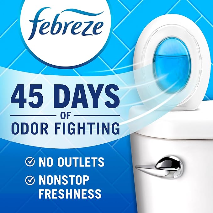 Febreze Kitchen Air Freshener, Odor-Fighting, Plug In Alternative, Air Fresheners for Home and Bathroom and Kitchen, Closet Air Fresheners, Fresh Lemon Scent, 6 Count