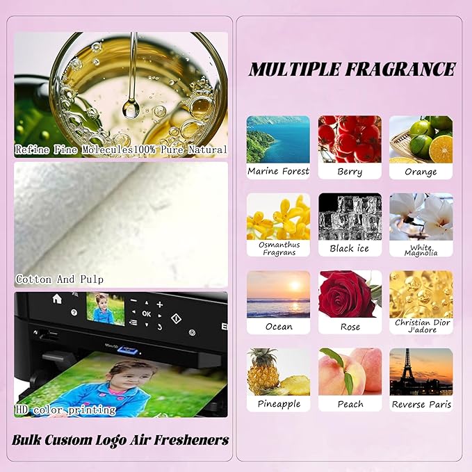 Custom Logo Car Air Freshener - Wholesale Personalized Double-sided with Picture/Text/Logo (50pcs)