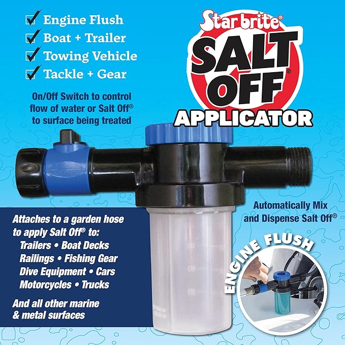 STAR BRITE Salt Off Remover & Marine Engine Flush Kit - Protects & Cleans Boat Engines, Hulls, Decks, and Trailers - Includes Applicator for Easy Use