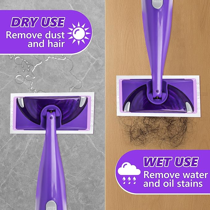8 Count Disposable Mop Pads Refills for Swiffer WetJet, Multi Surface Hardwood Floor Cleaner Spray Mop Pads Refills Multi Layers Thickened and Super Absorbent