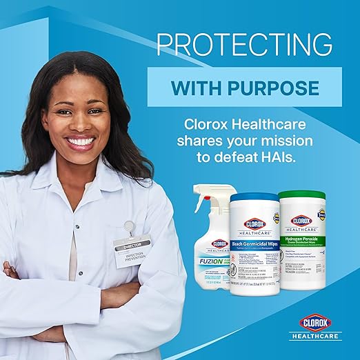 Clorox Healthcare Hydrogen Peroxide Cleaner Disinfectant Refill, Bleach Free, 128 Fluid Ounces, Pack of 4 (Package May Vary)