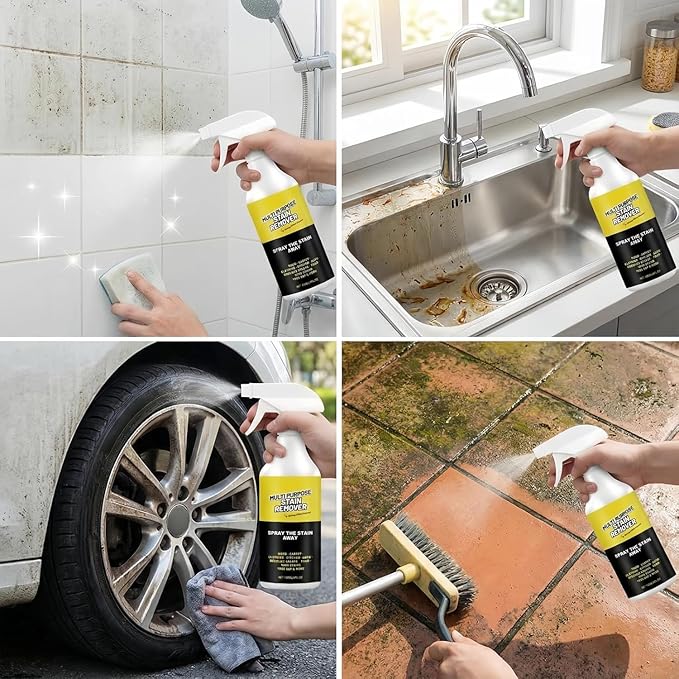 Multi-Purpose Stain Remover, A Powerful Cleaner，Kitchen Multi-purpose Foam Cleaner Spray, A powerful Cleaner for Kitchens, Floors, Cars, and Toile (2PCS*120ML)
