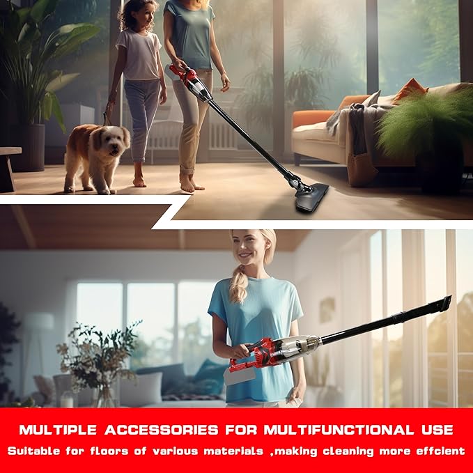 Handheld Vacuum Cleaner, 10KPA Powerful Lightweight Cordless Stick Vacuum Cleaner for Hard Floor, Carpet, Car Cleaning, Compatible with Milwaukee M18 Batteries (NO Battery)