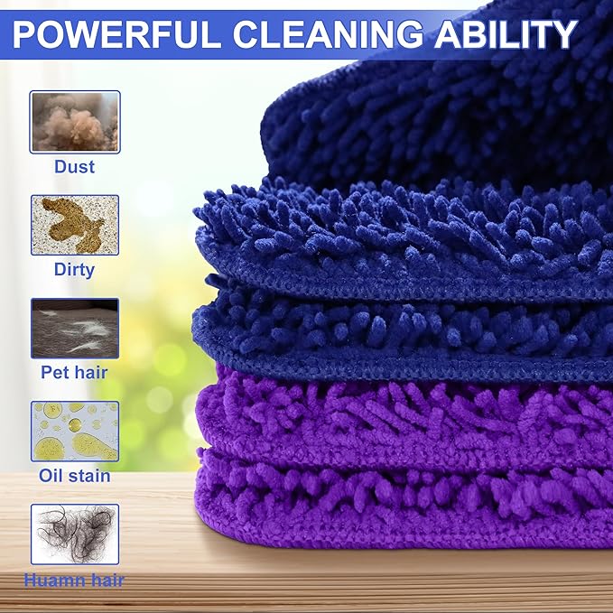 Microfiber Mop Pads Compatible with Swiffer PowerMop,Spray Mop Replacement Pad for Swiffer Power Mop Refill Pads,4 Pack Reusable Mop Pads Washable Mop Refills for Floor Cleaning