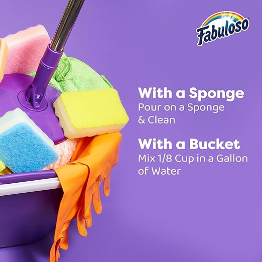 Fabuloso 2X Multi-Purpose Cleaner, No Rinse Floor Cleaner, Long-Lasting Freshness, Passion of Fruits Scent, 128 fl oz