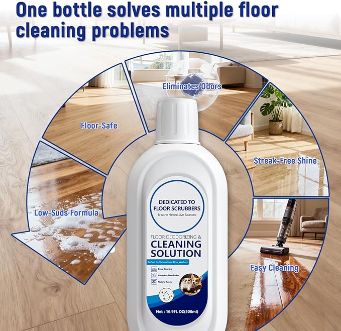 5 Bottle Multi-Surface Floor Cleaning Solution Compatible with Tineco iFLOOR 2/3/5 & FLOOR ONE S3/S5/S6/S7 PRO, All Cordless Wet/Dry Vacuum & Robot Vacuum with Mopping, Original Floor Cleaner Refill