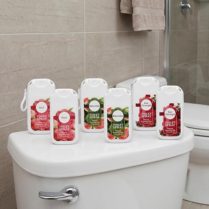Loopeer 12 Pcs Poop Spray Keychain Each 1 Fl. oz Travel Size Toilet Spray Poop Gifts for Women Toilet Mini Air Freshener Pre-poop Odor Eliminator for Adults Bathroom Restroom Deodorizer (White Style)