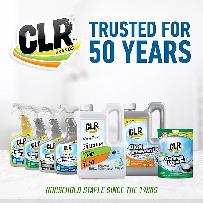 CLR Brands Clog Preventer Monthly Build Up Remover, 42 oz. Bottle, Drain Cleaner, Degrades Oils, Grease, Proteins and Fatty Acids, Safe for All Pipes and Septic Systems