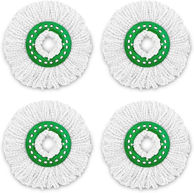 Libman Tornado Spin Mop Refills-Case of 4-Microfiber Head, Easy to Replace, Machine Washable & Scrub Brush Kit – Three Different Durable Brushes for Grout, Tile, Bathroom, Kitchen
