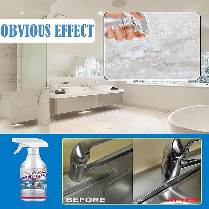 Bathroom Descaler Foam Cleaner, New Stubborn Stains Cleaners Multipurpose Bathrooms Foam Cleaners, 2.02 Oz All Purpose Rinse Cleaning Foams for Bathtub,Glass,Faucet,Toilet (3 Pcs)