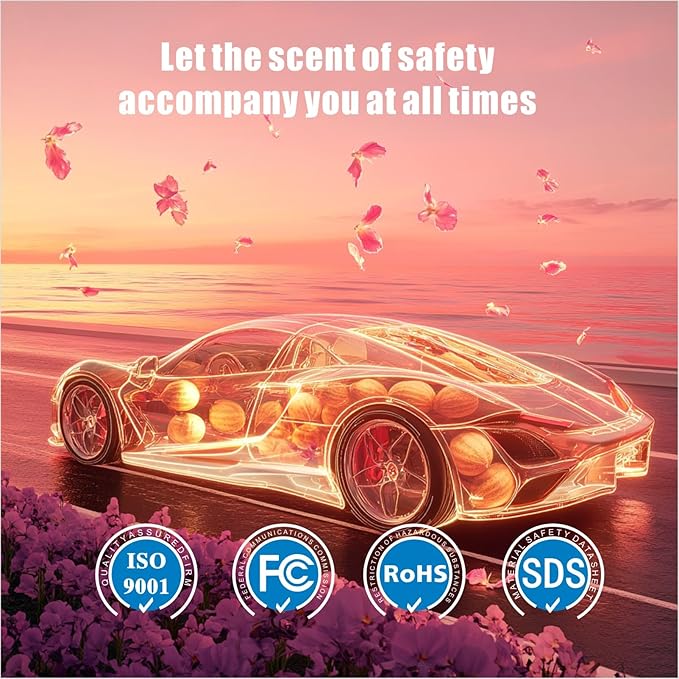 2 Pack Car Air Freshener, Essential Oil Diffuser, Car Air Freshener Long Lasting Strong Deodorizer, Car Fresheners for Women, (10ml Essential Oil, Ribbon, Vent Clip, Lanyard, Rabbit)